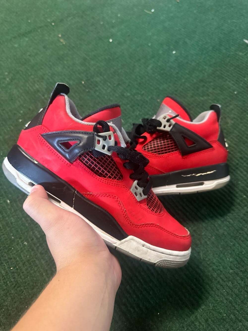 Nike Air Jordan 4 Retro Toro Bravo Fire Red Black Size 4Y / 5.5 Women